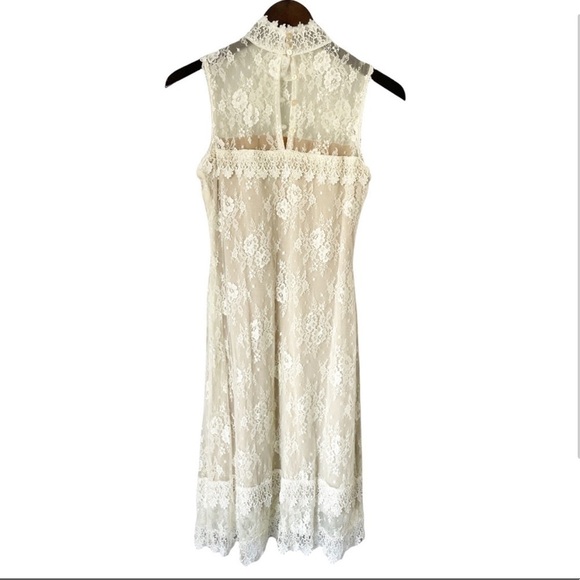 JESSICA MCCLINTOCK Vintage Lined Lace Overlay Dress SZ 6 - Picture 2 of 3